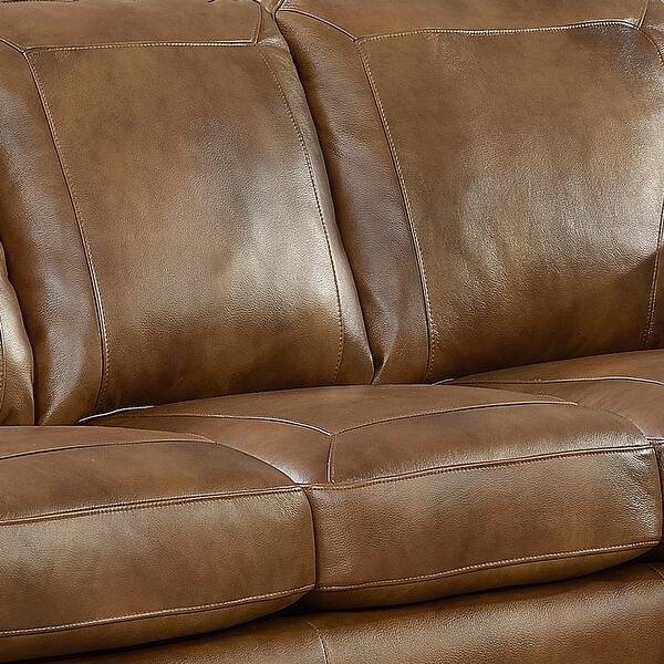 Sterling Cognac Brown Premium Top Grain Italian Leather Sofa On Sale