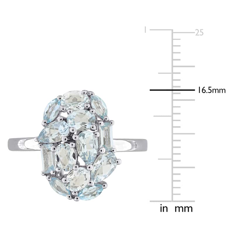 Miadora Multi-Shape Gemstone Cluster Ring Sterling Silver