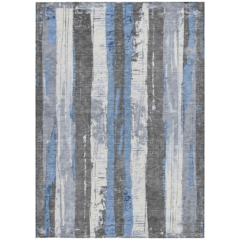 HomeRoots Striped Transitional Rectangle Outdoor Rug