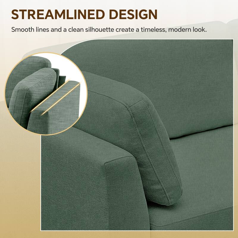 120" 3 Seater Chenille Upholstered Modular Sectional Sofa With Chaise Lounge