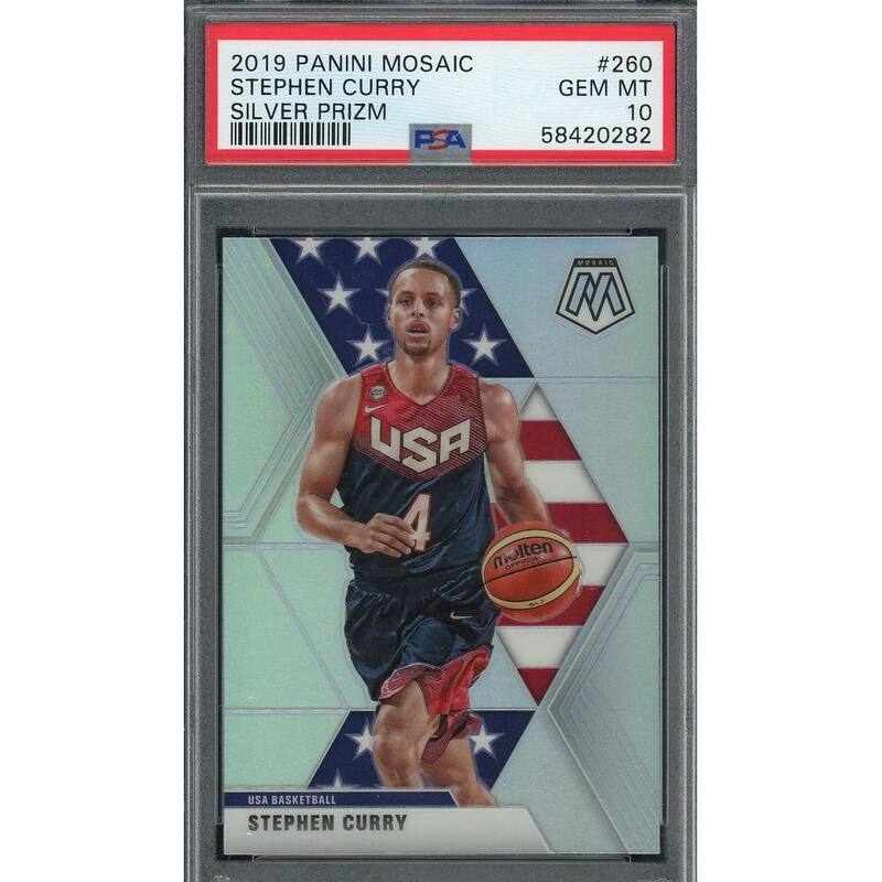 Stephen Curry 2019 Panini Mosaic Silver Prizm Basketball Card #260 Graded PSA 10 - 8'6" x 11'6"