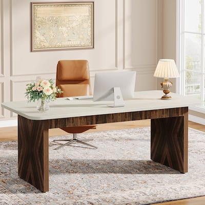 70.8-Inch Wood Executive Desk, Large Computer Office Desk