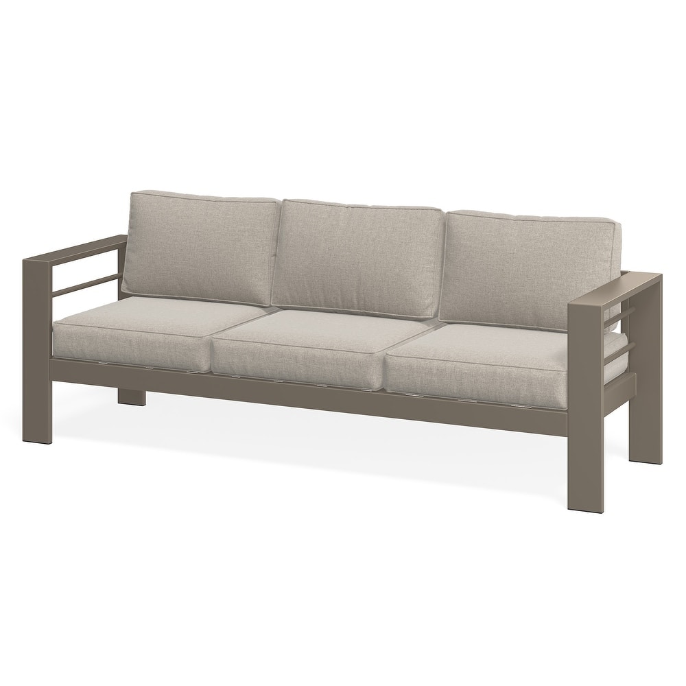 All-weather Outdoor 3 Seats Sofa Couch for Balcony, Garden, Deck, Backyard