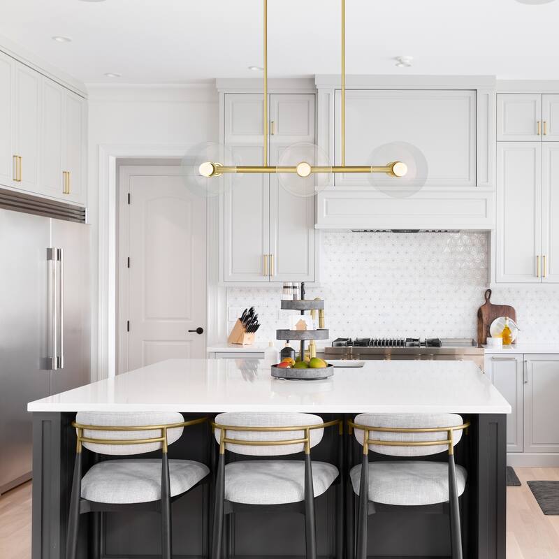 Litto 36 in. 6-Light Brushed Gold Modern Island Pendant Light