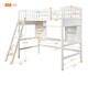 preview thumbnail 6 of 23, Space-Saving Bookcase Bed Twin Size Loft Bed with Built-in Desk, Storage Shelves, Convertible Ladder and Safety Guardrails