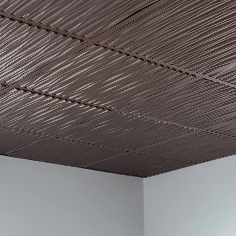 FASÄDE Dunes Decorative Vinyl 2ft x 2ft Lay in Ceiling Panel in Argent Bronze (5 Pack)