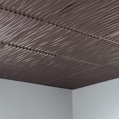 FASÄDE Dunes Decorative Vinyl 2ft x 2ft Lay in Ceiling Panel in Argent Bronze (5 Pack)