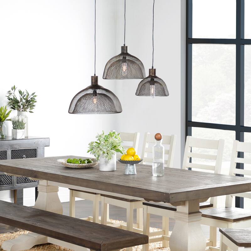 Polaris Mesh Pendant by Kosas Home - 18" - Rustic Bronze