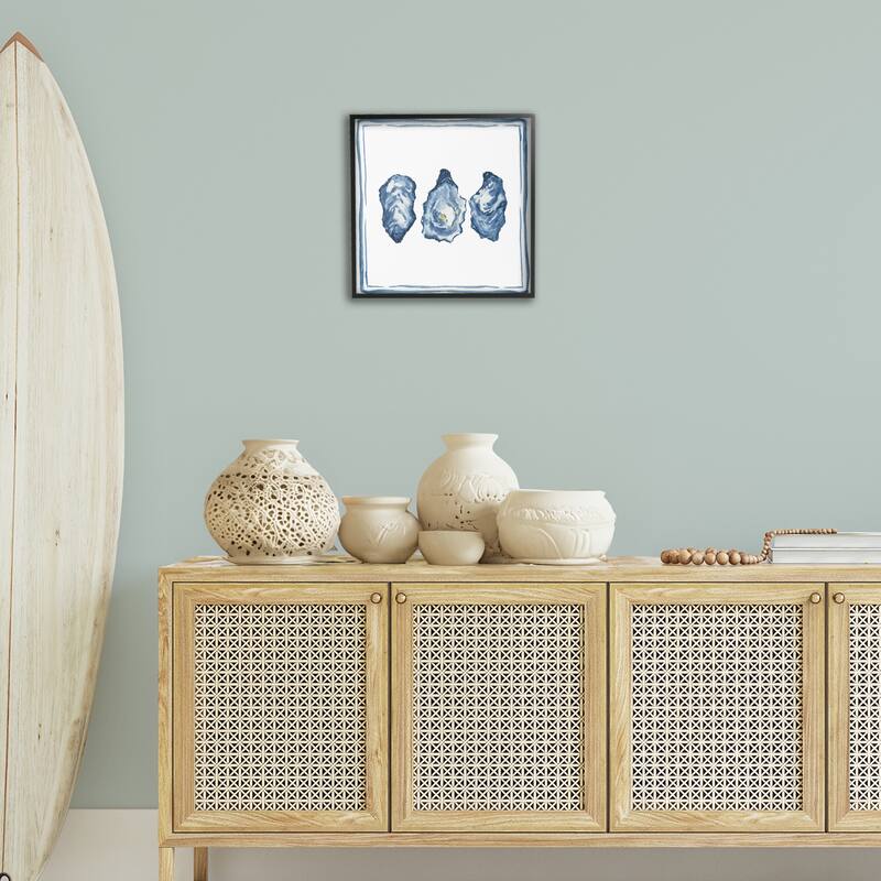 Stupell Oyster Shell Trio Framed Giclee Art Design By Lucille Price