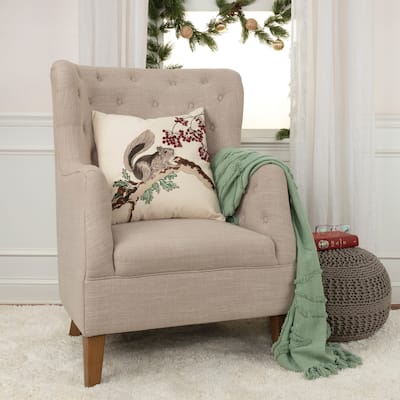Rizzy Home Woodland Squirrel Throw Pillow