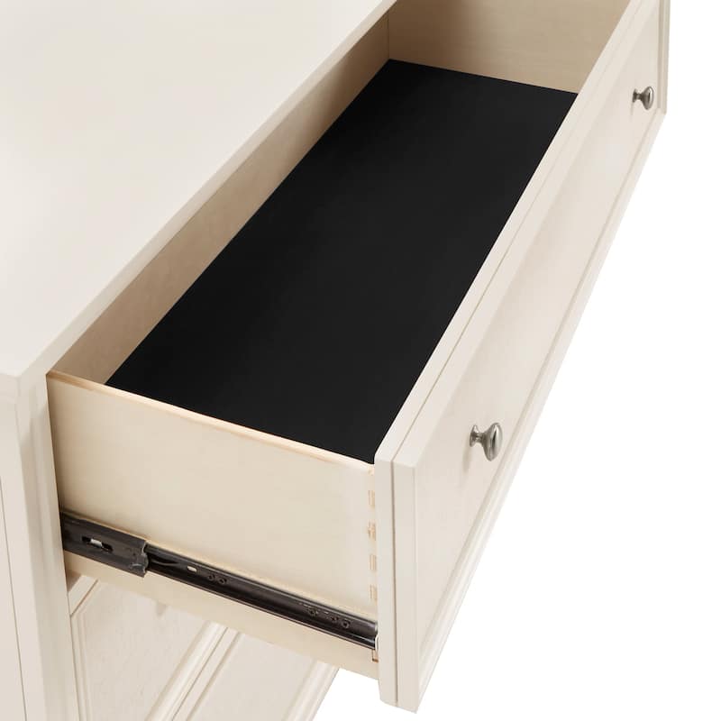 Thea White Finish Beige Linen Drawer Face Dresser by iNSPIRE Q Classic