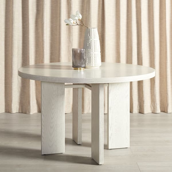 slide 2 of 33, SAFAVIEH Couture Calamaria Round Wood Dining Table - 47.75 IN W x 47.75 IN D x 30 IN H White Washed