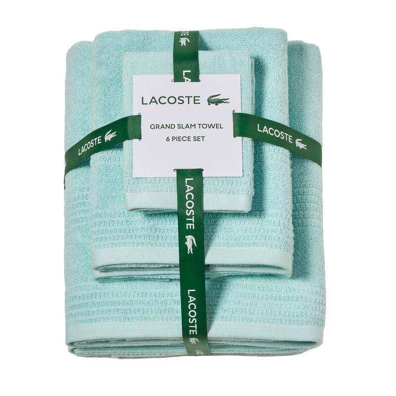 Lacoste Grand Slam 6-Piece Premium Towel Set - Iced Aqua