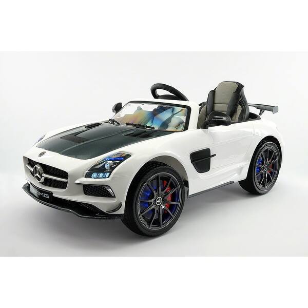 Moderno Kids Mercedes Sls Amg Final Edition 12v Kids Ride On Car With Parental Remote White Overstock 18706035