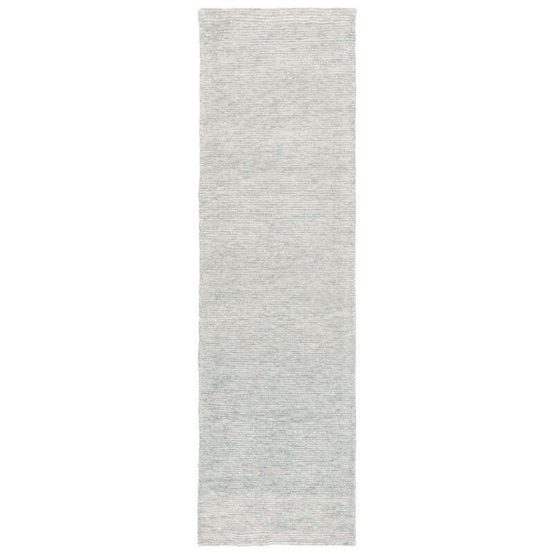 SAFAVIEH Handmade Ebony Sora Wool Rug - 2'3" x 8' Runner - Turquoise/Ivory