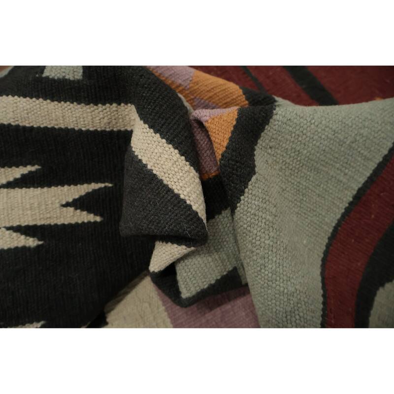 Hand Woven Oriental 100% Wool Carpet Southwestern Tribal Multi-Colored Kilim Area Rug - 11' 4'' X 11' 5''