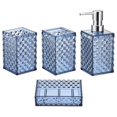 Bathroom Accessories Set, PS Soap Dispenser and Toothbrush Holder
