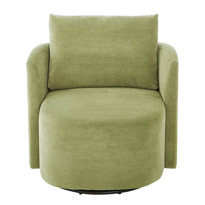 Chenille Swivel Barrel Chair