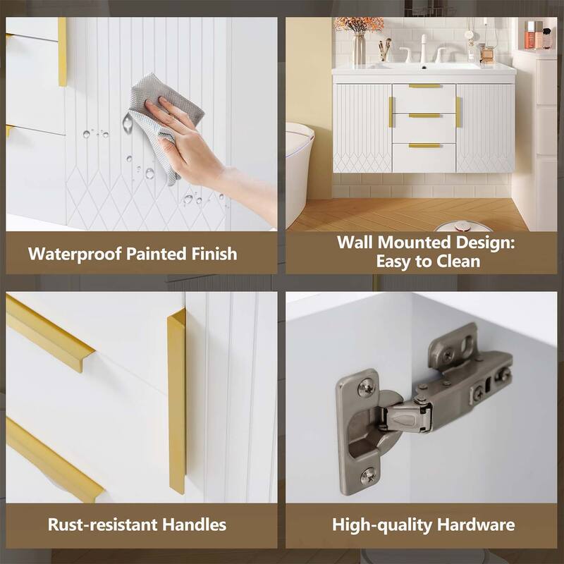 36'' Wall Mounted Bathroom Vanity
