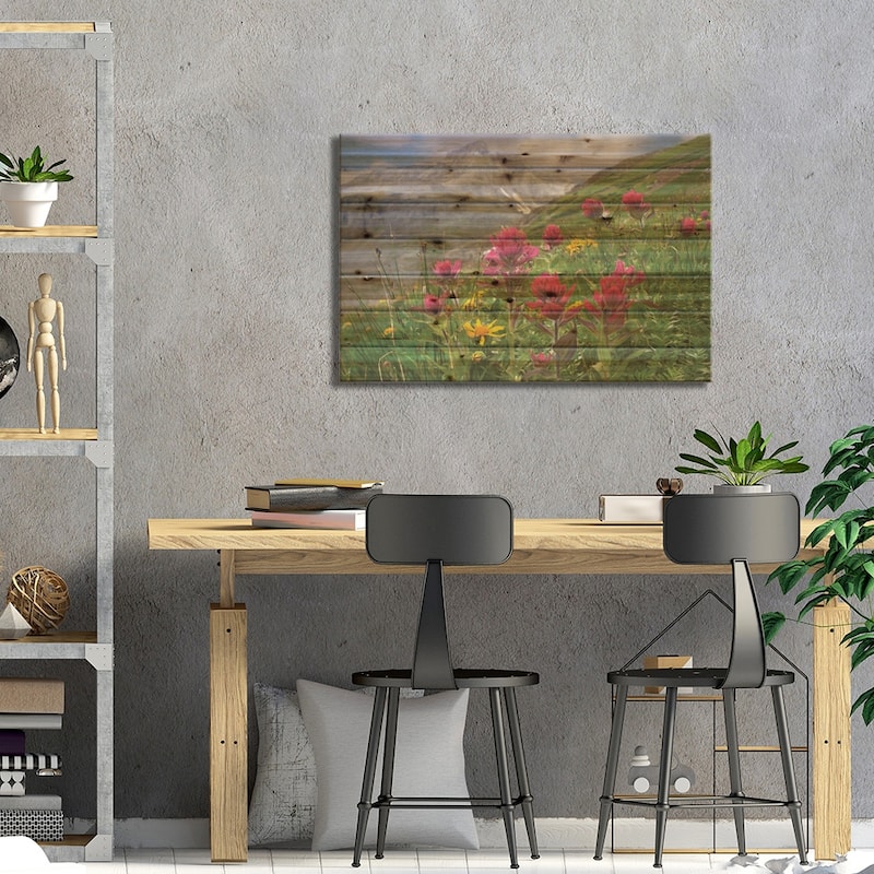 Paintbrush Flowers, Yankee Boy Basin, Colorado Print On Wood by Tim Fitzharris - Multi-Color