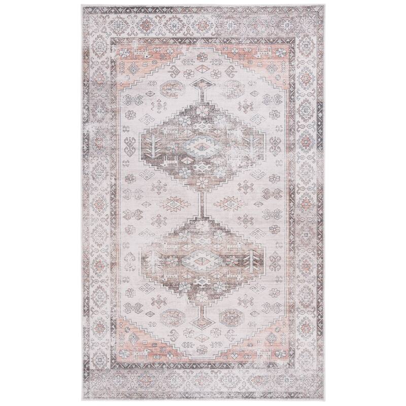 SAFAVIEH Arizona Gundi Vintage Machine Washable Rug - 6' Square - Beige/Taupe