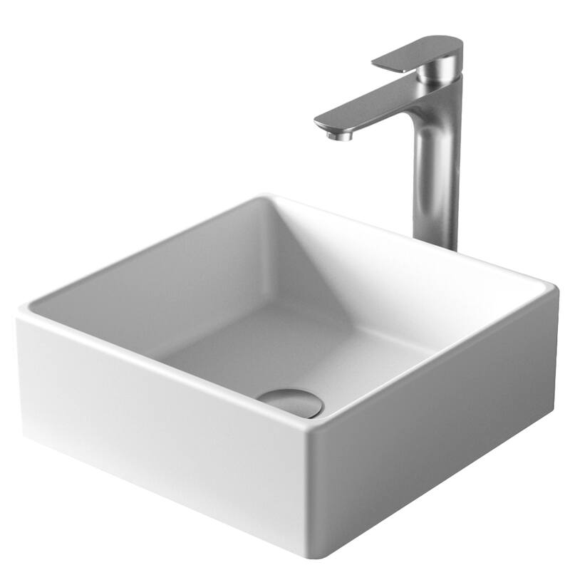 Karran USA QM174422 Quattro Matte Collection 14-1/2" Acrylic / Solid - White with Stainless Steel
