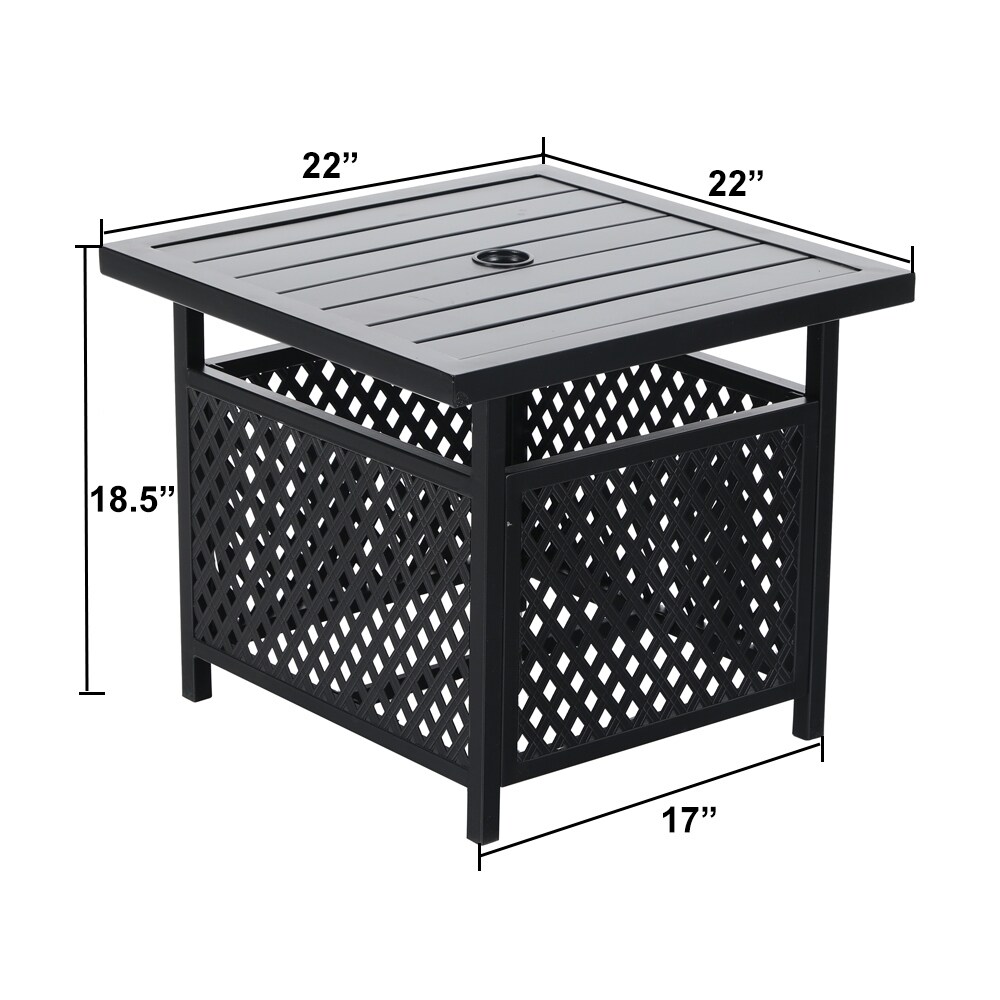 Side table with on sale umbrella hole