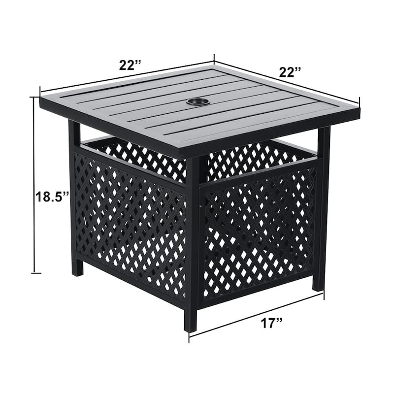 Claribelle Square Side Table with Umbrella Hole by Havenside Home - 22*22