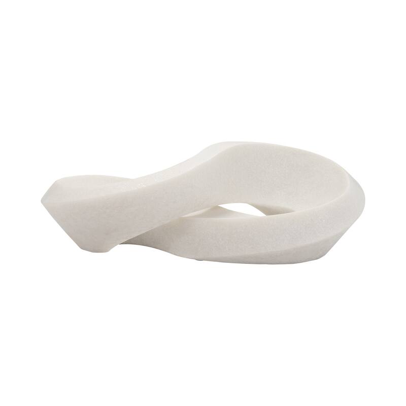 Sagebrook Home's 17-inch Infinity Decor Bowl in White Resin - Chic Modern Home Accent Piece, Decorative Objects - 17" x 9" x 6"