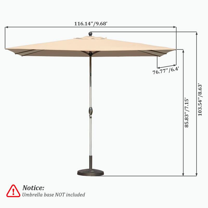 Aluminum Frame Patio Umbrella - Easy Tilt