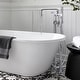 preview thumbnail 2 of 12, 33" H Solid Brass Floor Mounted Freestanding Tub Faucet with Hand Shower and Diverter