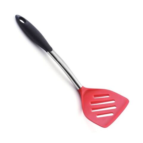 Norpro Heavy Duty Grip-EZ Stainless Steel Silicone Wide Slotted Turner Spatula