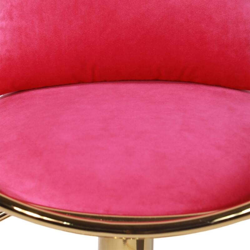 Adjustable Swivel Bar Stools with Gold Plated Frame (Set of 2)