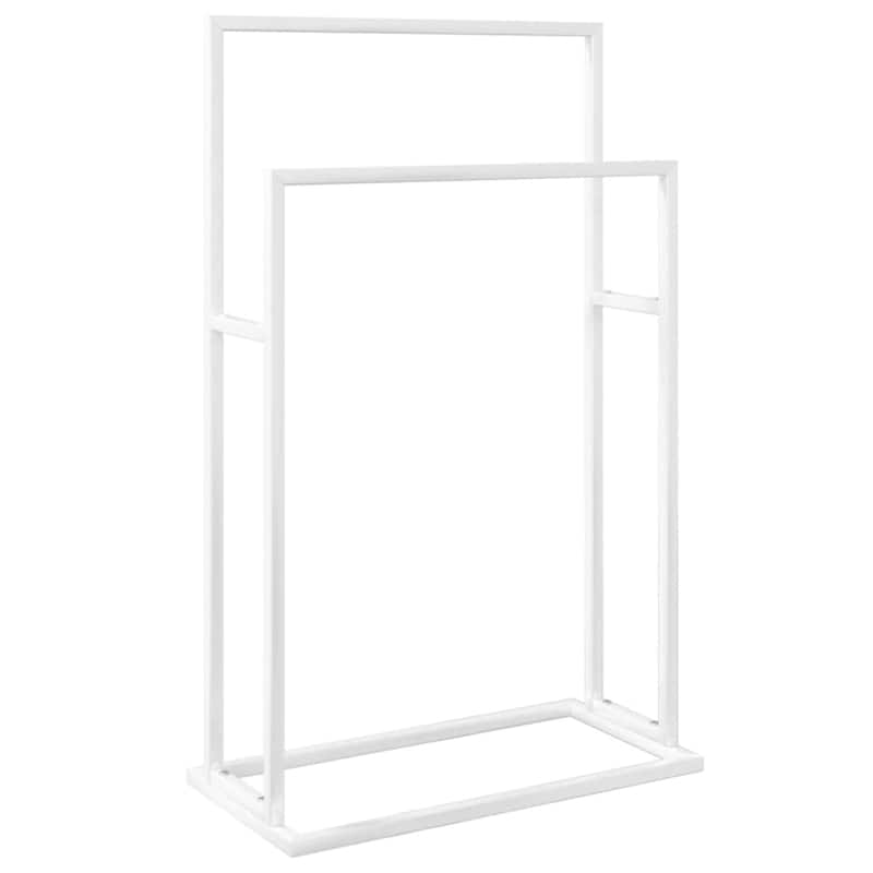 vidaXL Towel Rack Freestanding 2 Tier Towel Holder Stand for Bathroom Iron