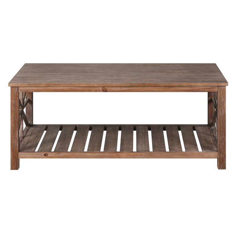 52'' W Handcrafted Coffee Table with Open Storage