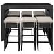 preview thumbnail 8 of 46, SAFAVIEH Horus 59-Inch Glass 7-Piece Outdoor Dining Set, Coastal