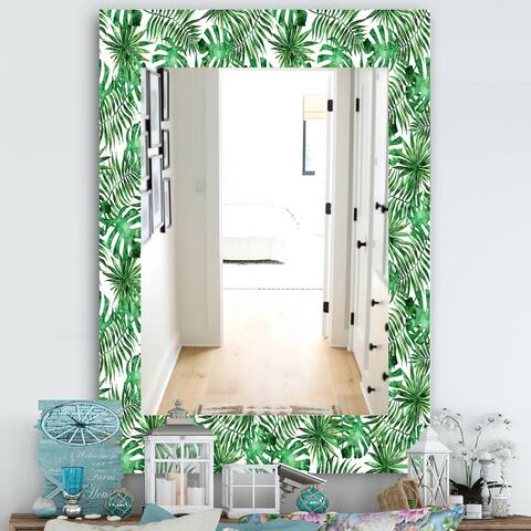 Designart 'Tropical Mood Foliage 8' Bohemian and Eclectic Mirror - Printed Wall Mirror