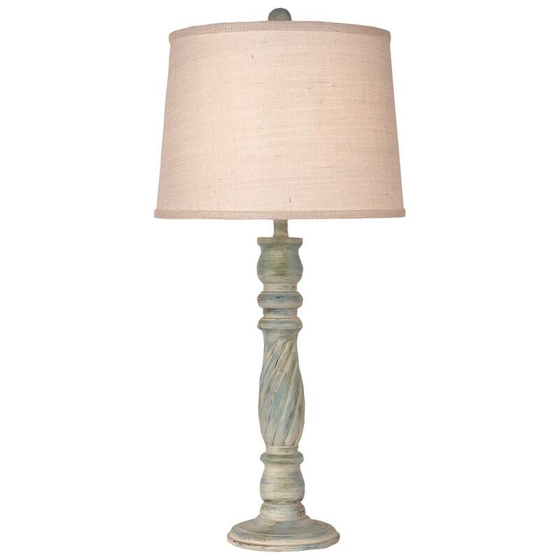 Coastal Swirl Candlestick Table Lamp - Shabby Cottage and Summer