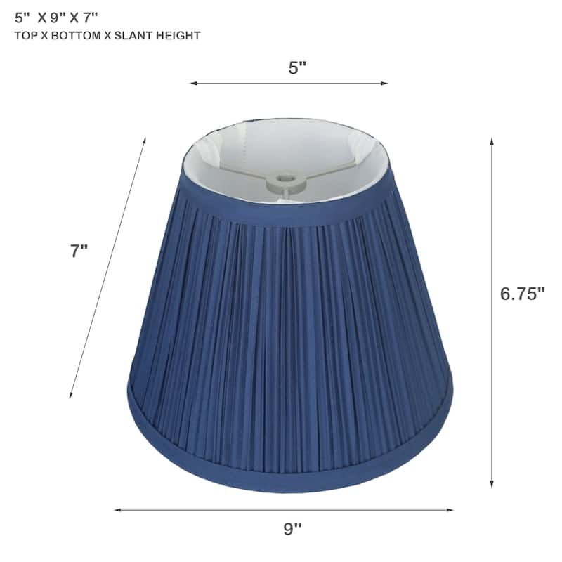 Softback Mushroom Pleated Lamp Shade, 5 inch Top, 9 inch Bottom, 7 inch Slant