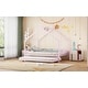preview thumbnail 16 of 15, Pink Full Size Metal House Bed with Trundle & Roof