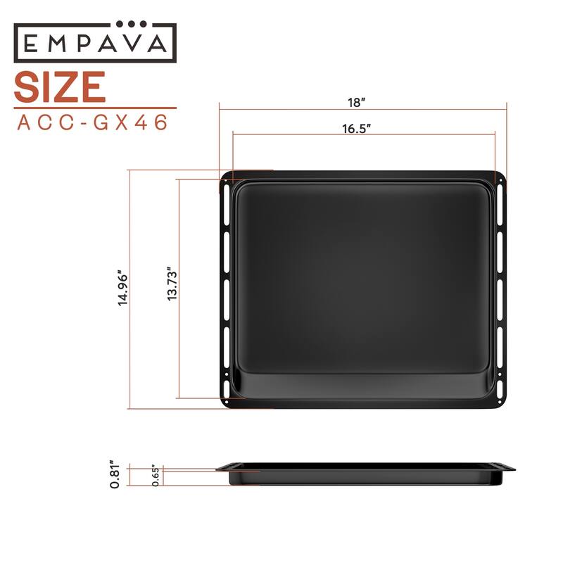 Black Oven Broiling Pan fits Empava 24 " Electric Oven -24WOE40L