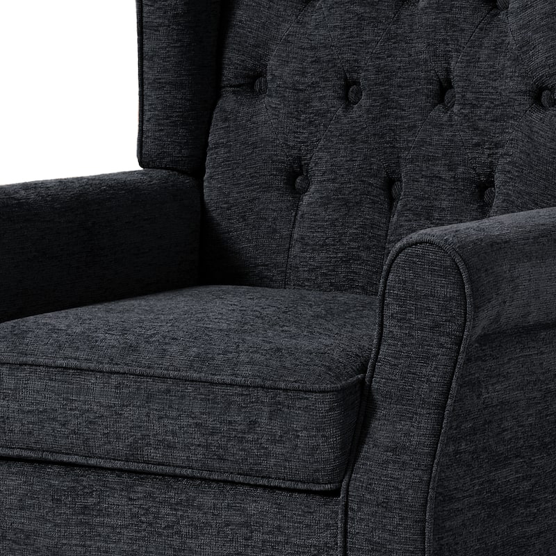 Button Tufted Wingback Accent Chair Upholstered Armchair