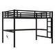 preview thumbnail 7 of 10, Black Full XL Size Loft Bed Kids Bed with Power Outlet and LED Lighted