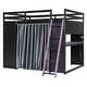 preview thumbnail 7 of 64, Wood Full Size Loft Bed with Blackout Curtains and RGB Lights, Gaming Loft Bed with Desk & Shelves