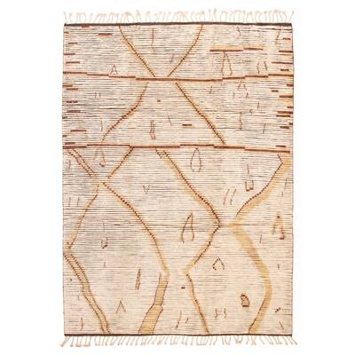 ECARPETGALLERY Hand-knotted Tangier Ivory Wool Rug - 8'5 x 11'8