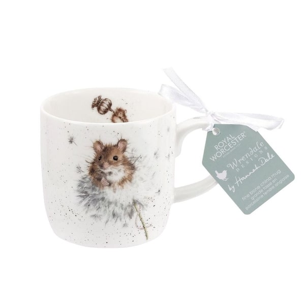Royal Worcester Wrendale Deigns - Set tazza e vassoio, motivo: topolini natalizi
