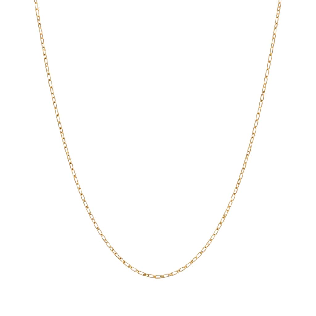 Fremada 10k Yellow Gold 1.2mm Dainty Paperclip Link Necklace