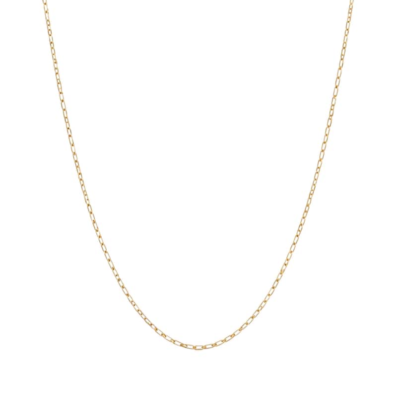 Fremada 10k Yellow Gold 1.2mm Dainty Paperclip Link Necklace - 16 Inch