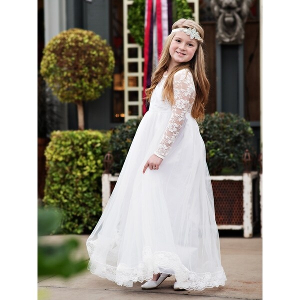 little girl white lace dress