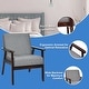 preview thumbnail 9 of 64, Costway Set of 2 Fabric Accent Armchair Solid Wood Upholstered Lounge - See Details
